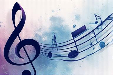 Abstract musical notes and UI interface elements for audio apps